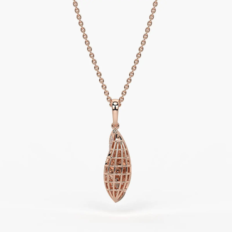Twist Leaf Diamond Pendant
