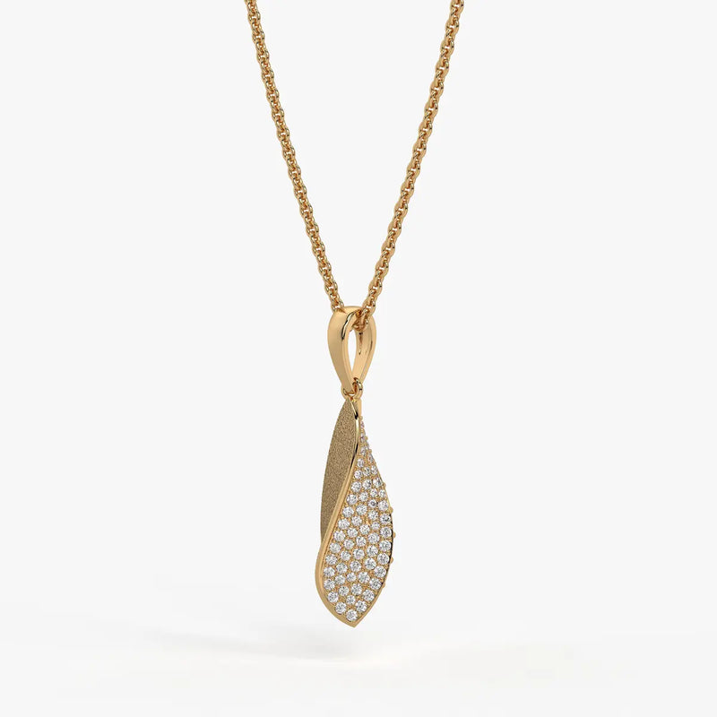 Twist Leaf Diamond Pendant