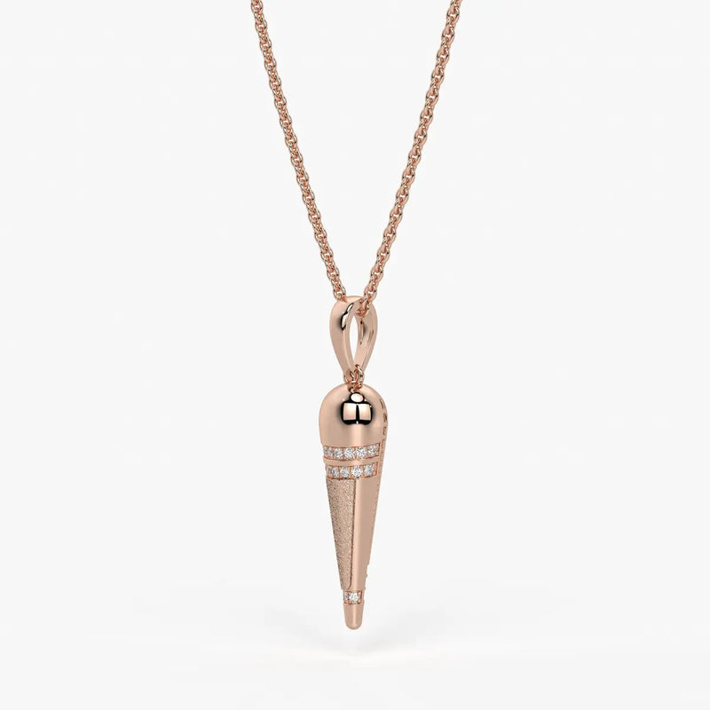 Tapered Cone Diamond Pendant