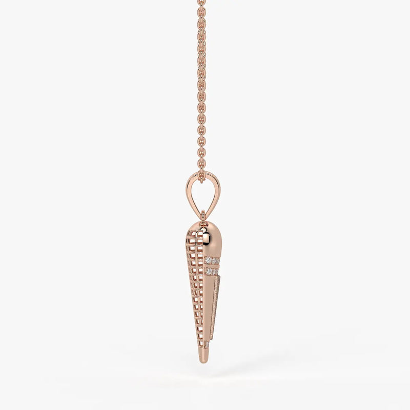 Tapered Cone Diamond Pendant
