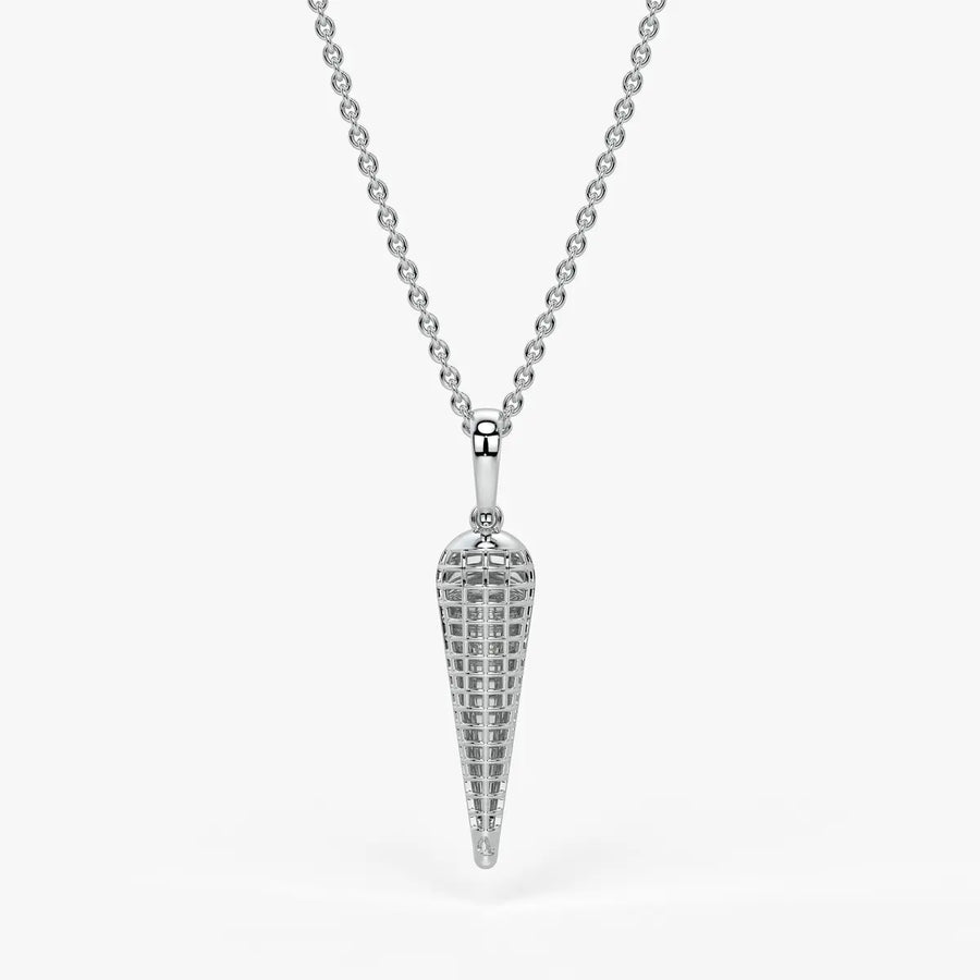 Tapered Cone Diamond Pendant