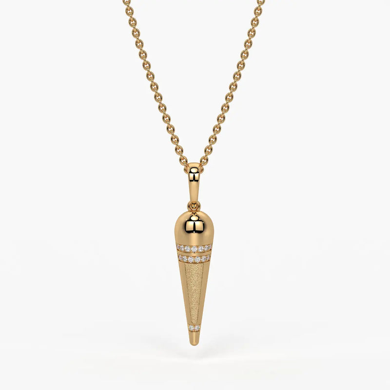 Tapered Cone Diamond Pendant