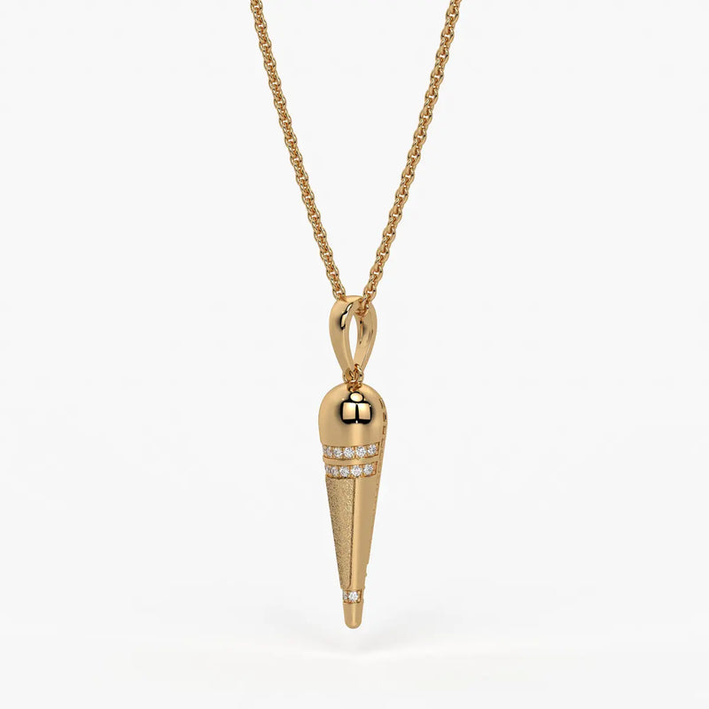 Tapered Cone Diamond Pendant
