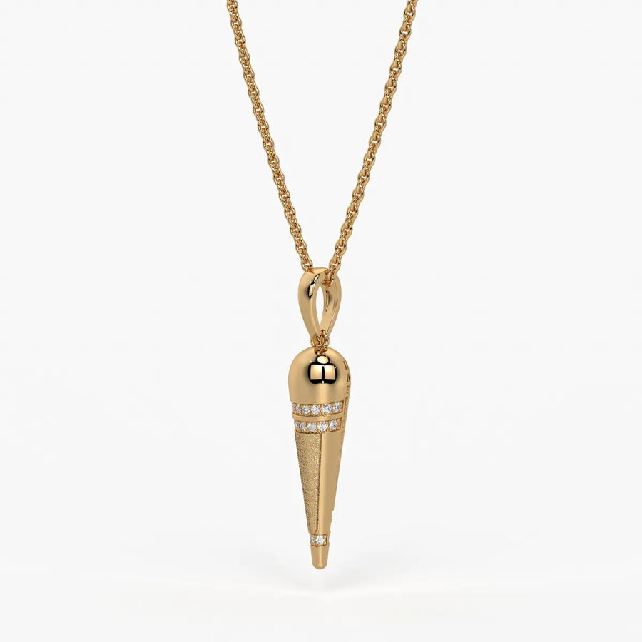Tapered Cone Diamond Pendant