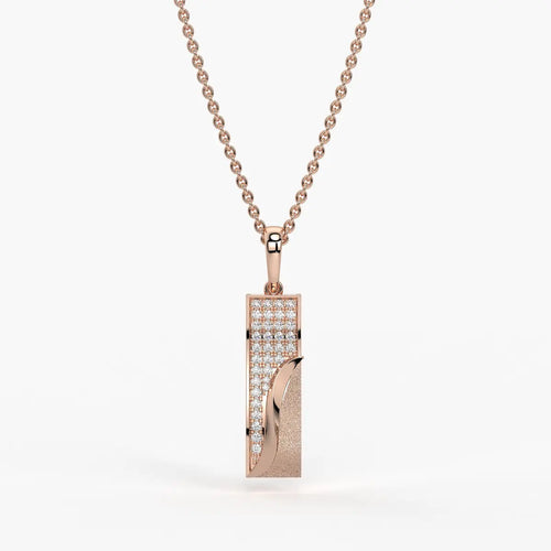 Wave Panel Diamond Pendant