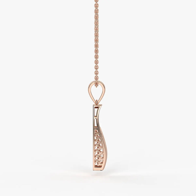 Wave Panel Diamond Pendant
