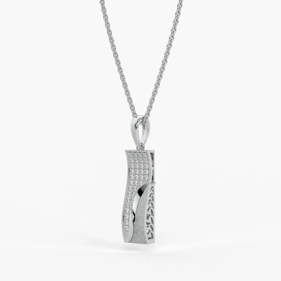 Wave Panel Diamond Pendant