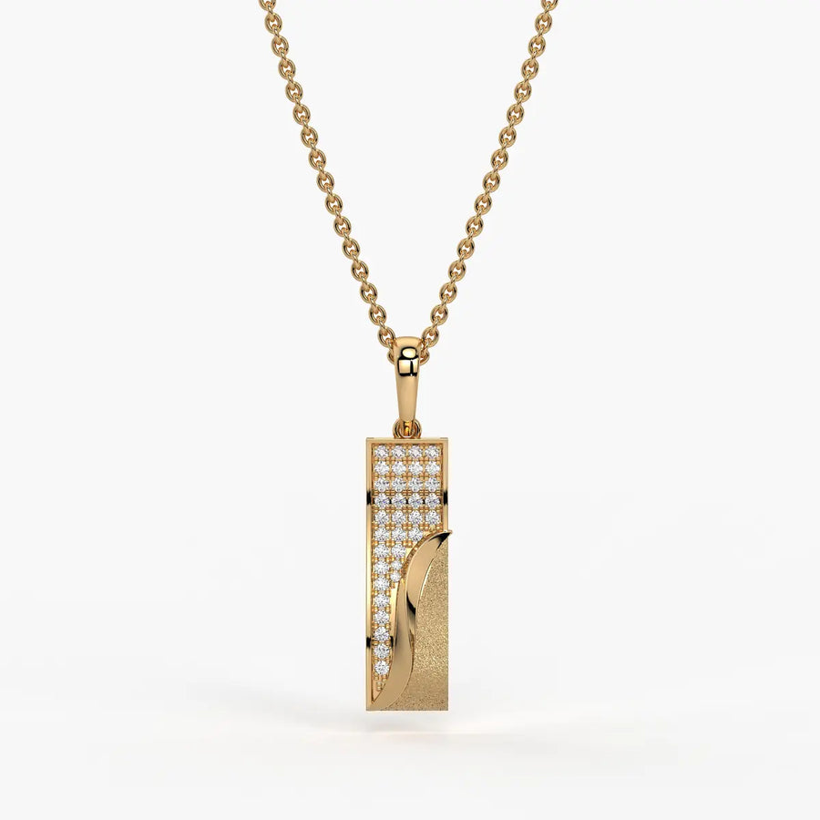 Wave Panel Diamond Pendant