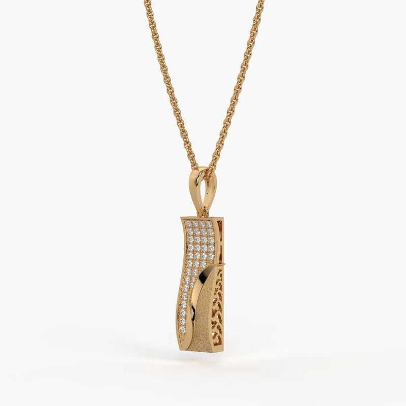 Wave Panel Diamond Pendant
