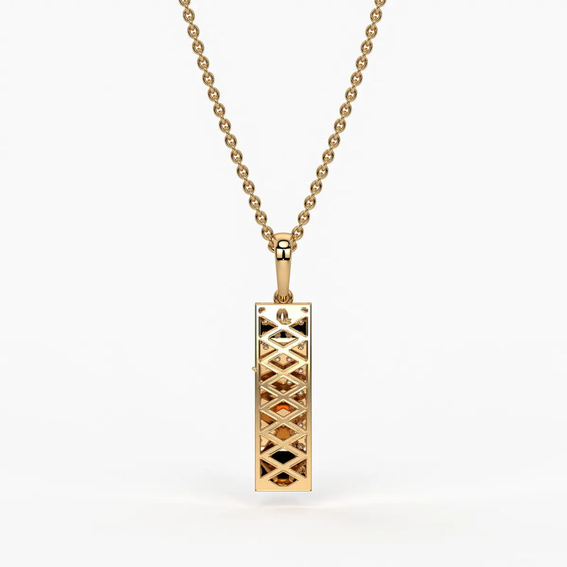 Wave Panel Diamond Pendant