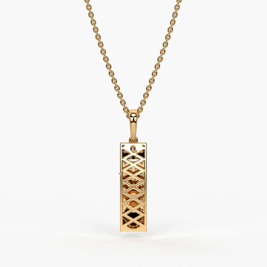 Wave Panel Diamond Pendant