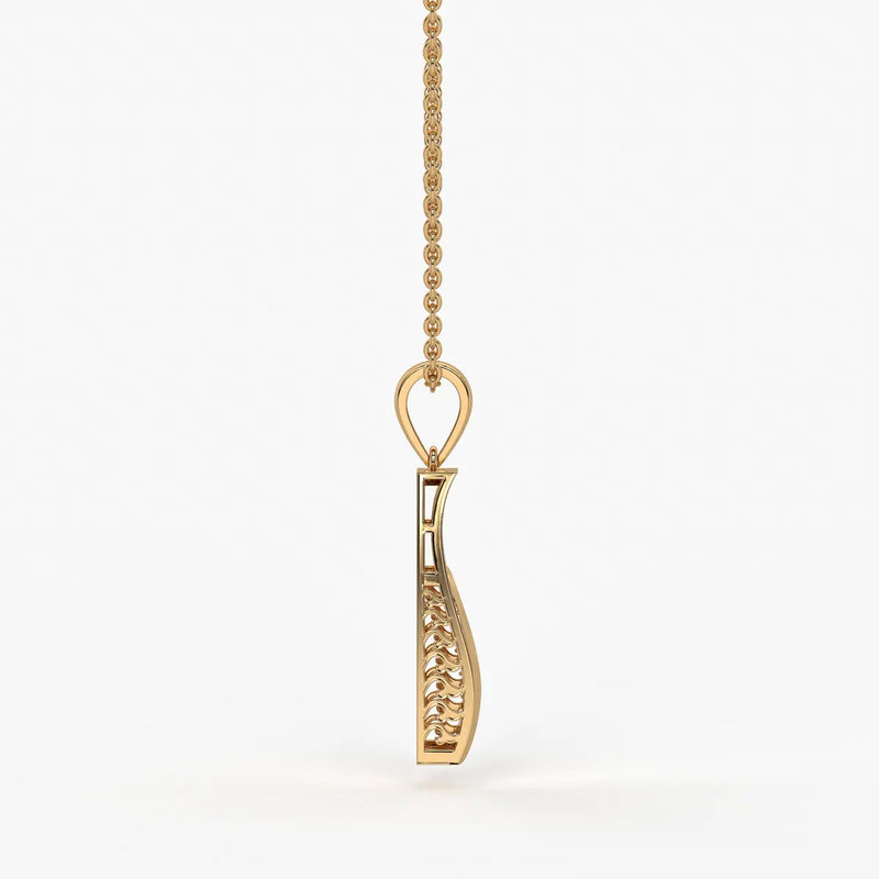 Wave Panel Diamond Pendant