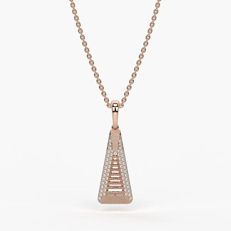 Lattice Tower Diamond Pendant