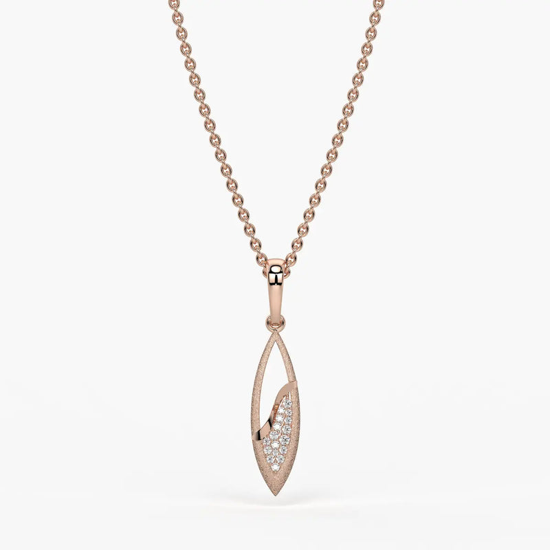 Open Leaf Diamond Pendant