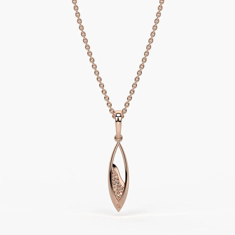 Open Leaf Diamond Pendant