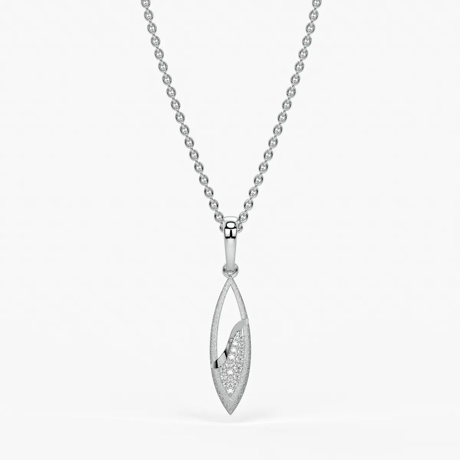 Open Leaf Diamond Pendant