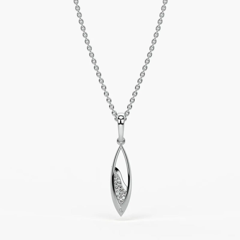 Open Leaf Diamond Pendant