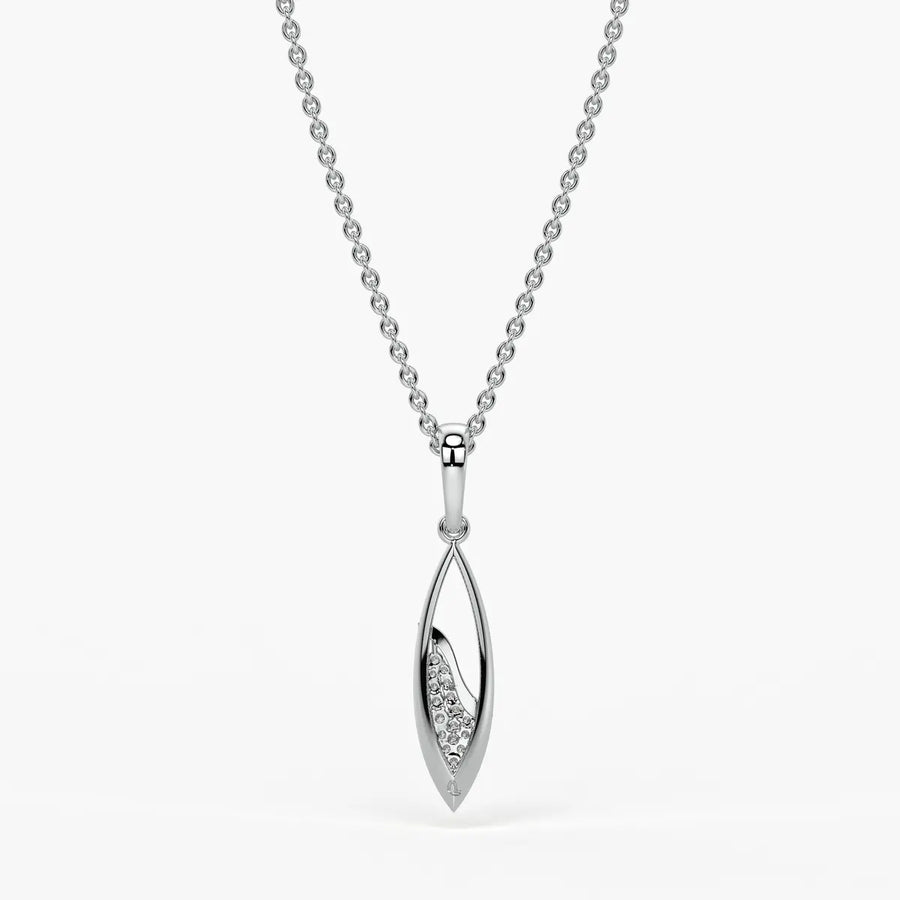 Open Leaf Diamond Pendant