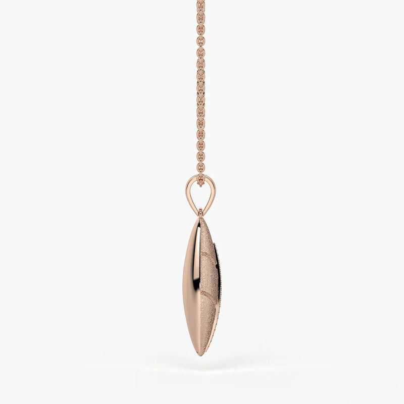Marquise Texture Drop Pendant