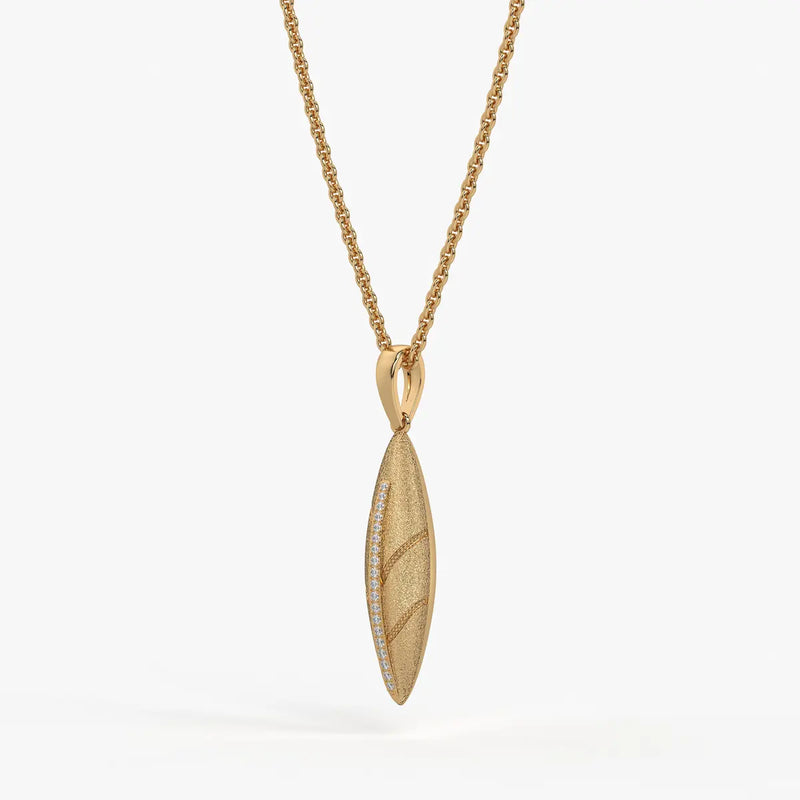 Marquise Texture Drop Pendant