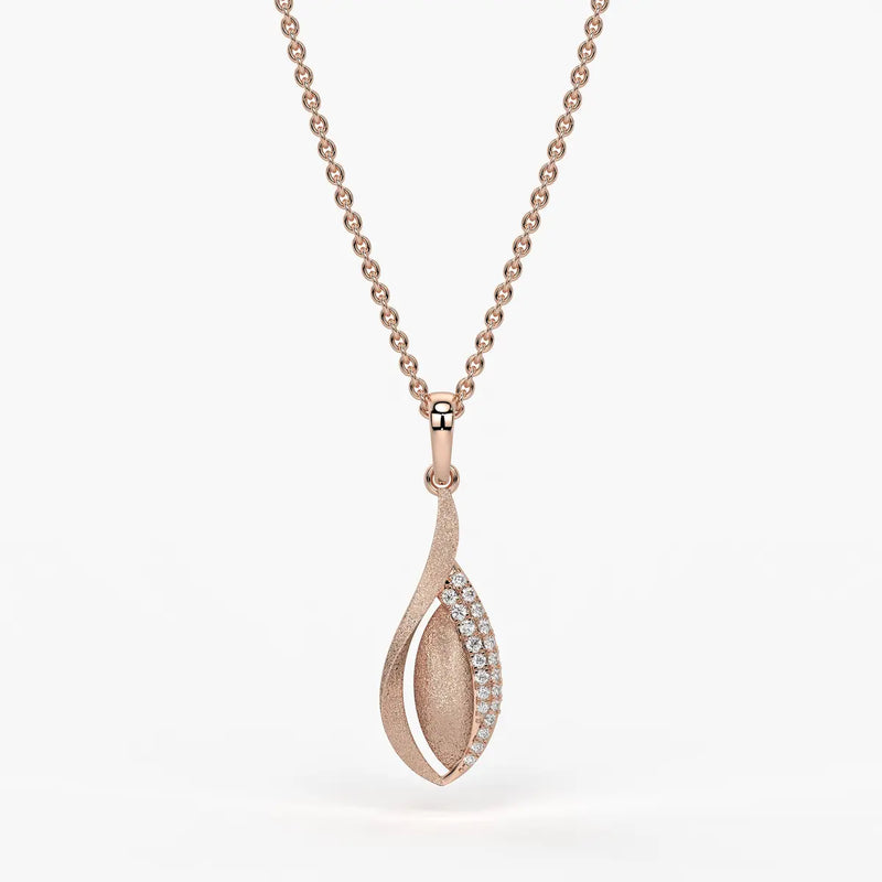 Textured Bud Stone-Set Pendant