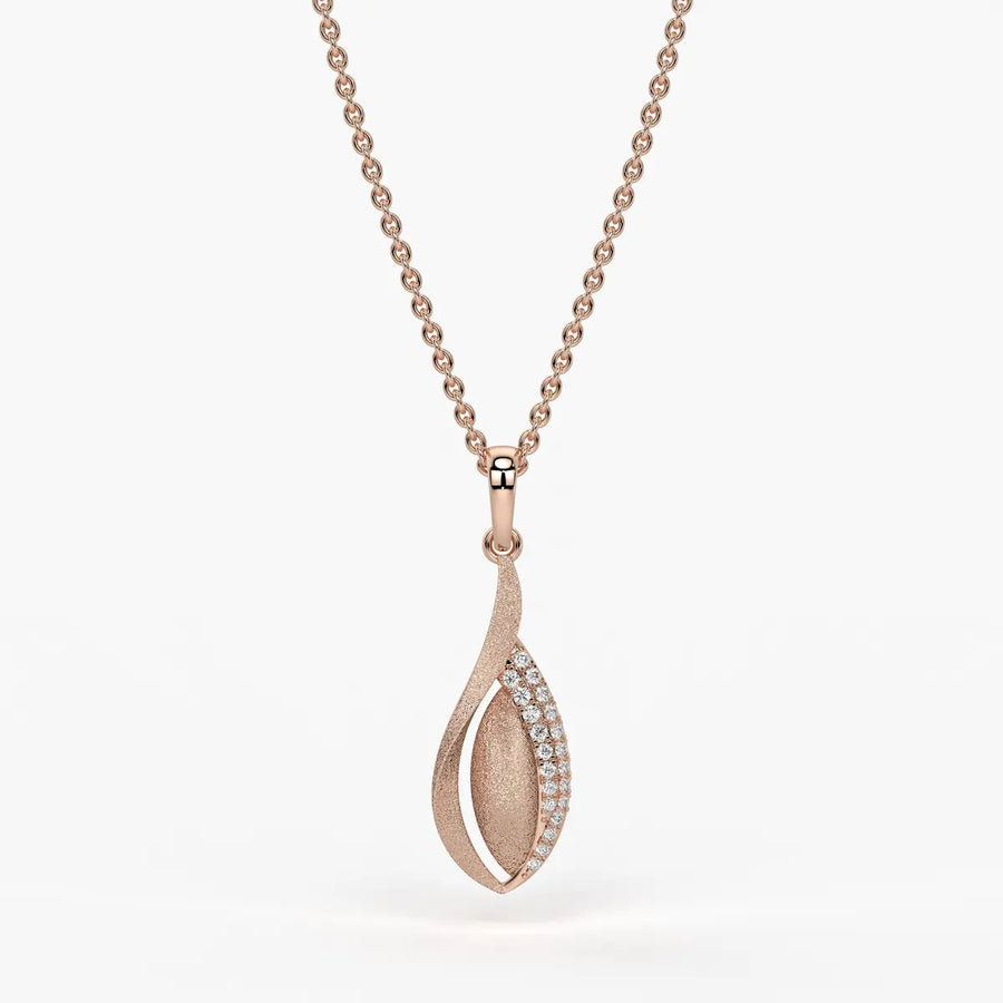 Textured Bud Stone-Set Pendant