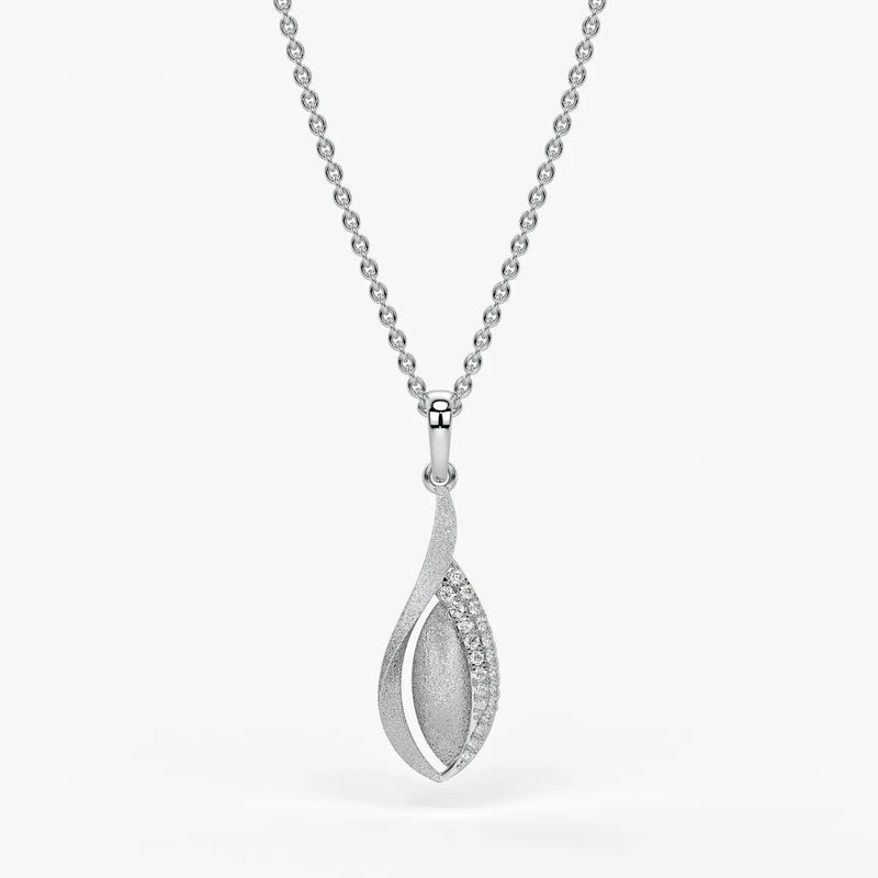 Textured Bud Stone-Set Pendant