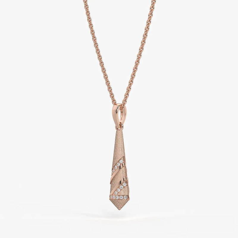 Spiral Cone Diamond Pendant