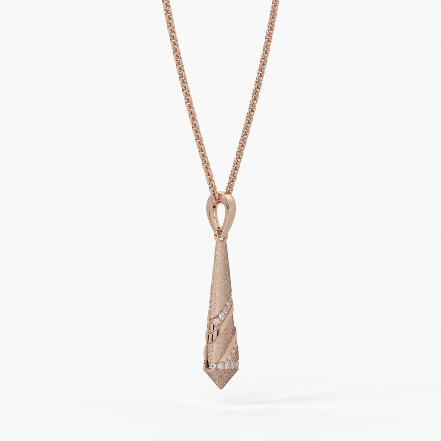 Spiral Cone Diamond Pendant