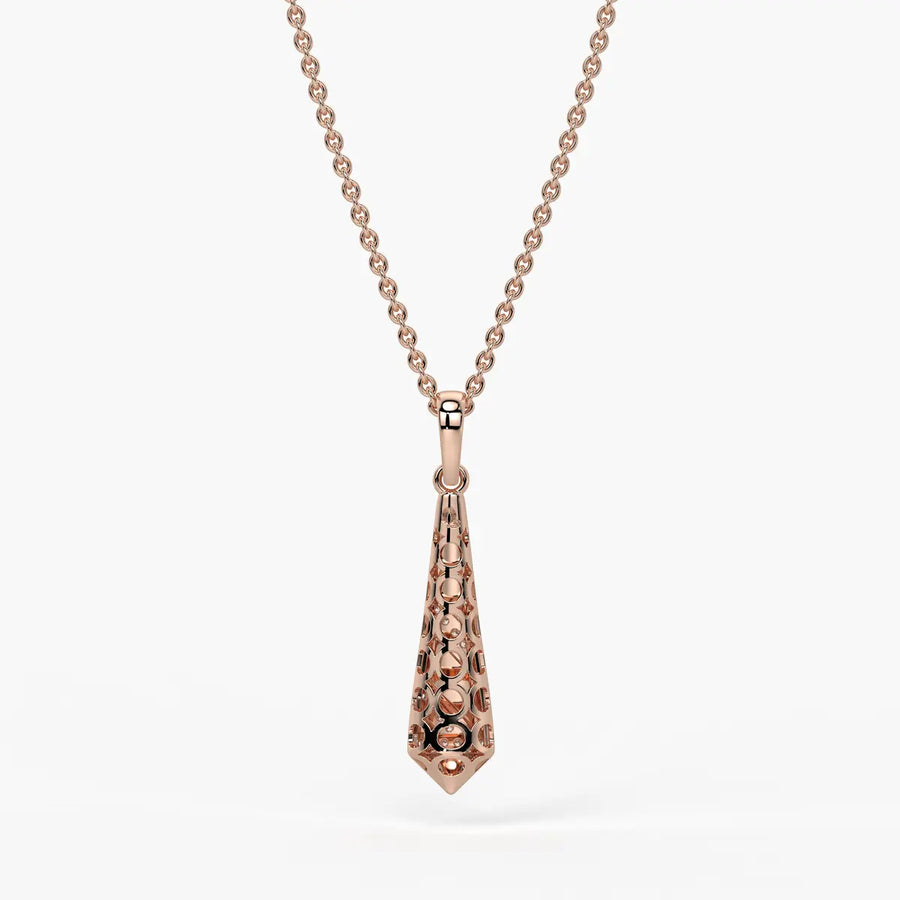 Spiral Cone Diamond Pendant