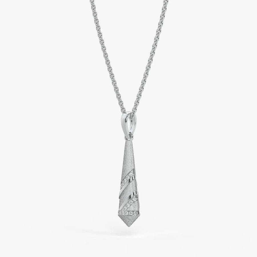 Spiral Cone Diamond Pendant