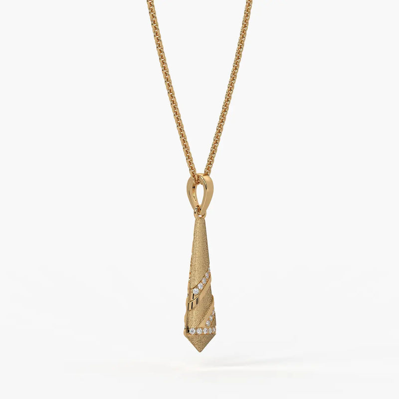 Spiral Cone Diamond Pendant