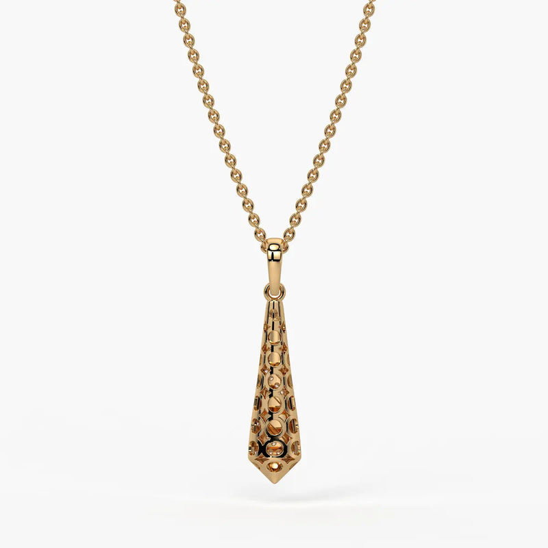 Spiral Cone Diamond Pendant