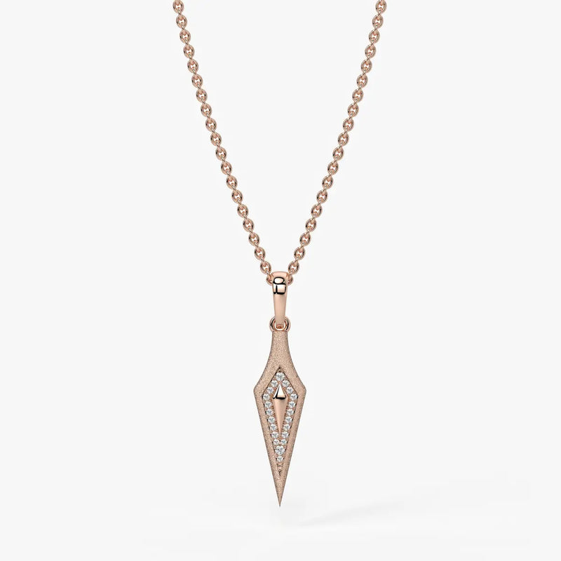 Arrow Drop Diamond Pendant Necklace