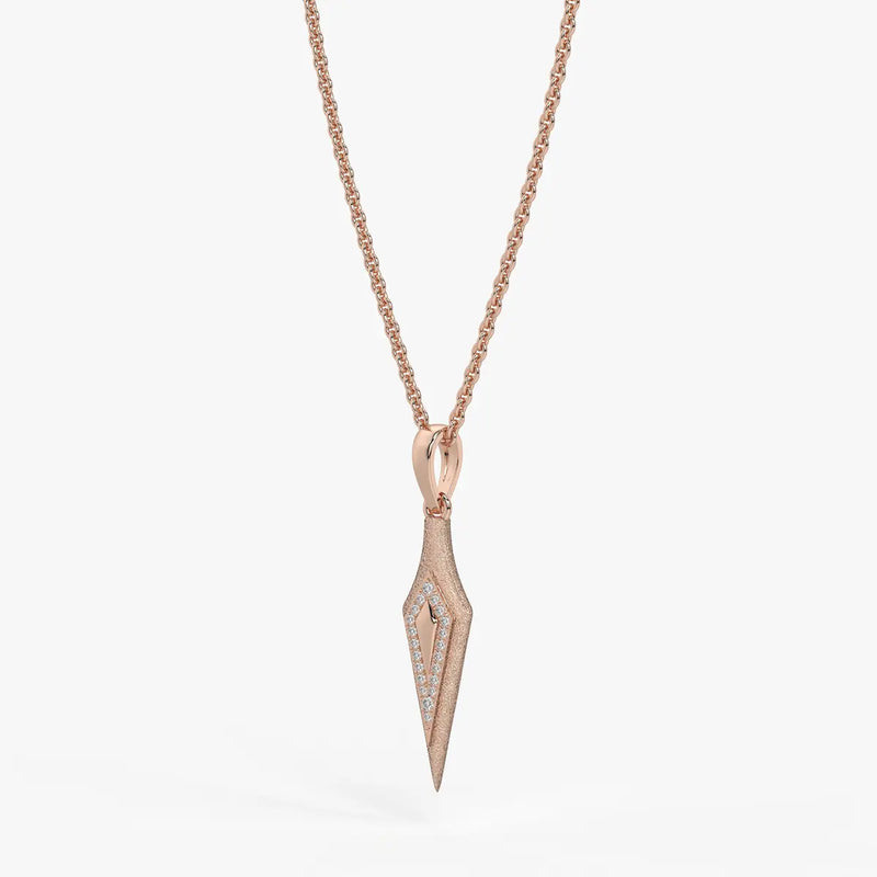 Arrow Drop Diamond Pendant Necklace