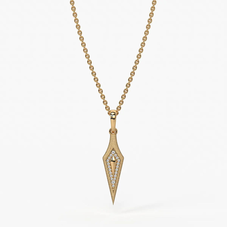 Arrow Drop Diamond Pendant Necklace