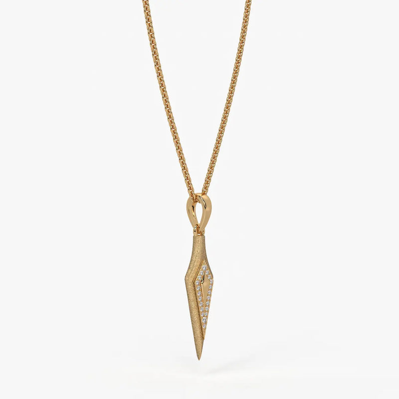 Arrow Drop Diamond Pendant Necklace