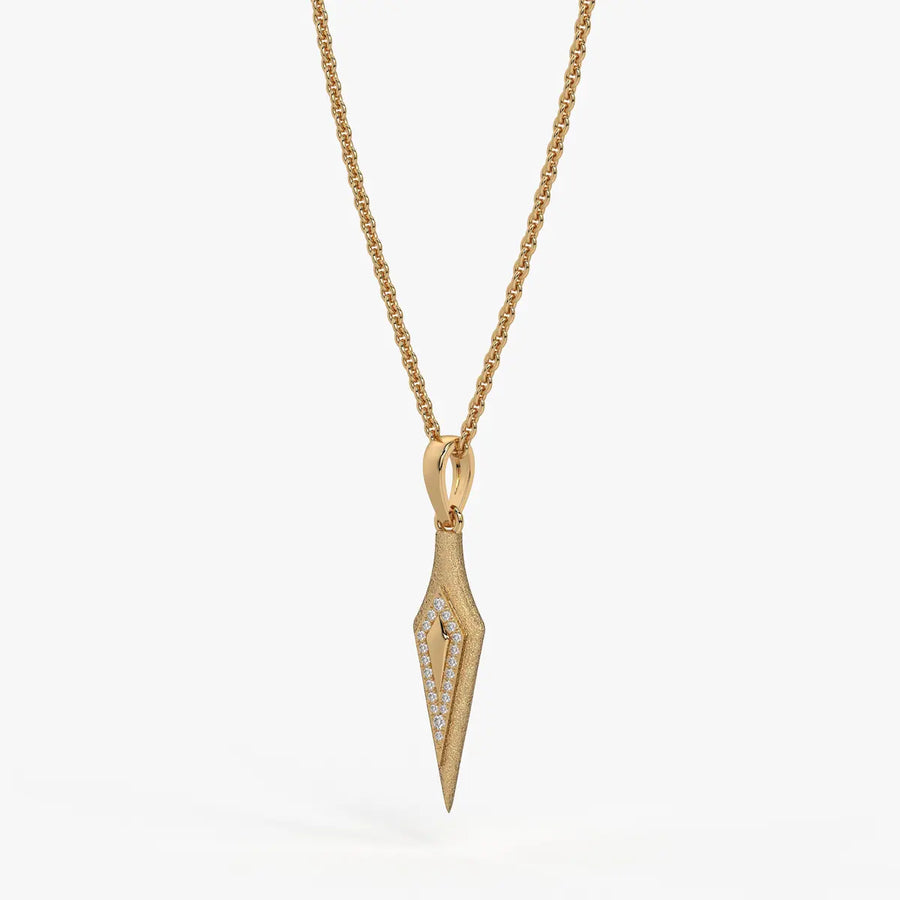 Arrow Drop Diamond Pendant Necklace
