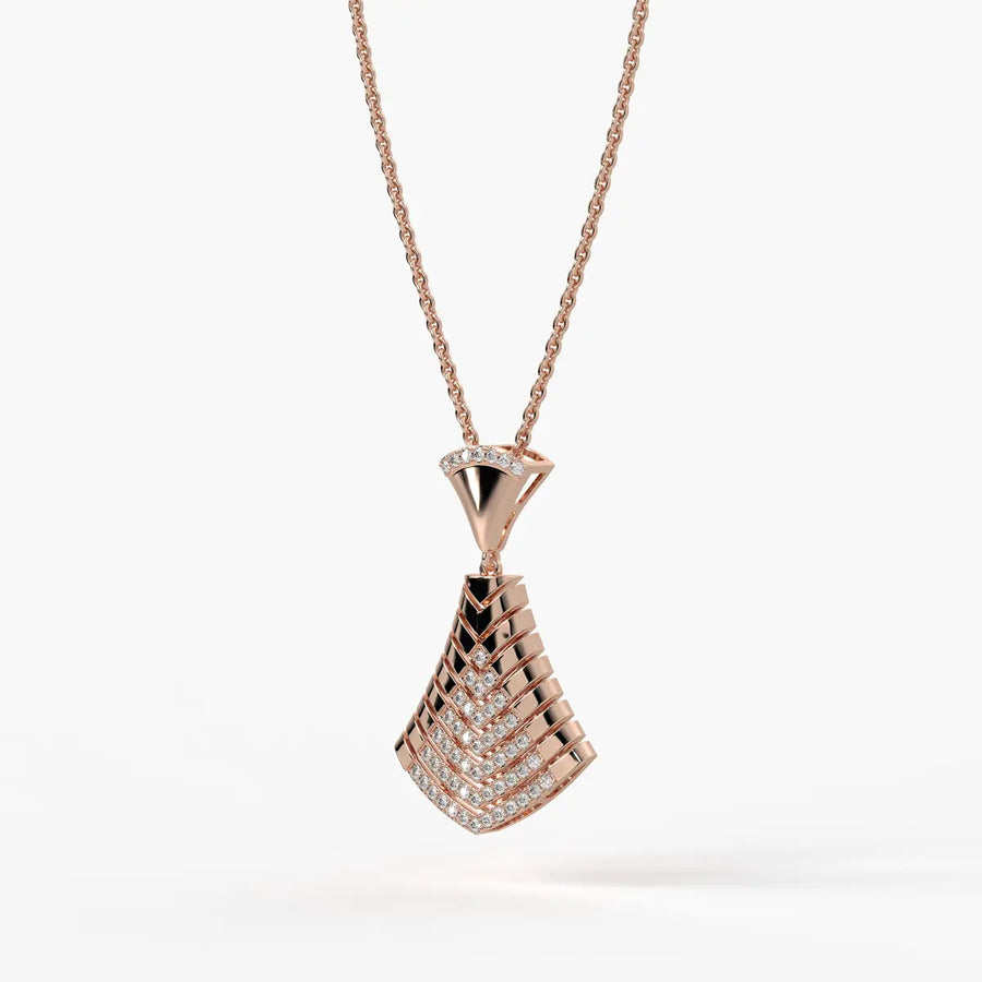 Chevron Fan Geometric Pendant