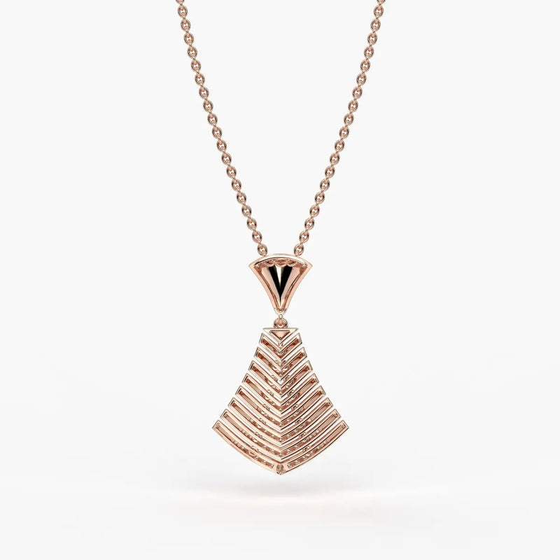 Chevron Fan Geometric Pendant
