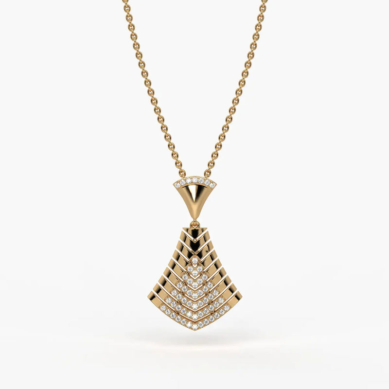 Chevron Fan Geometric Pendant