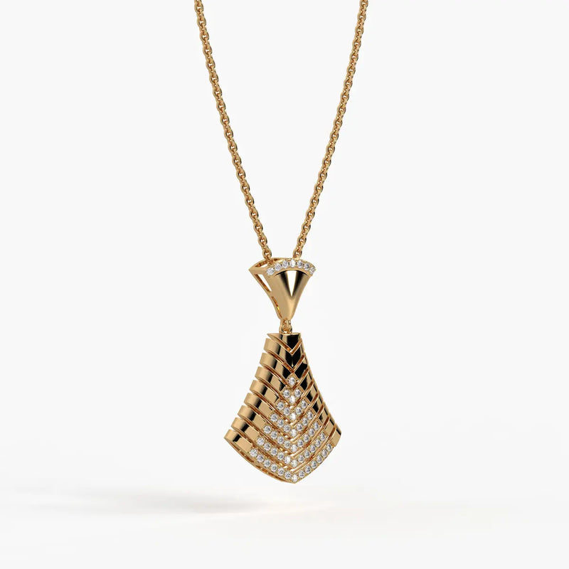 Chevron Fan Geometric Pendant
