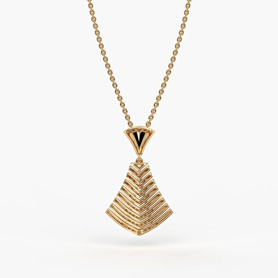 Chevron Fan Geometric Pendant