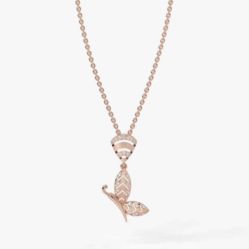 Crystal Butterfly Drop Pendant