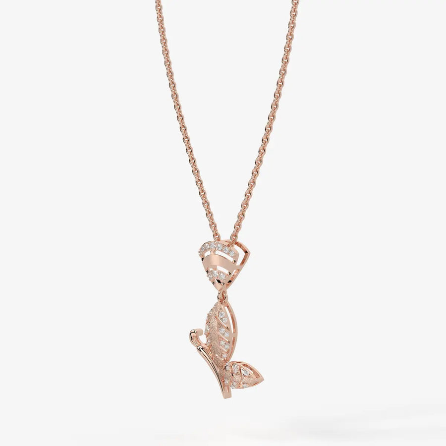 Crystal Butterfly Drop Pendant