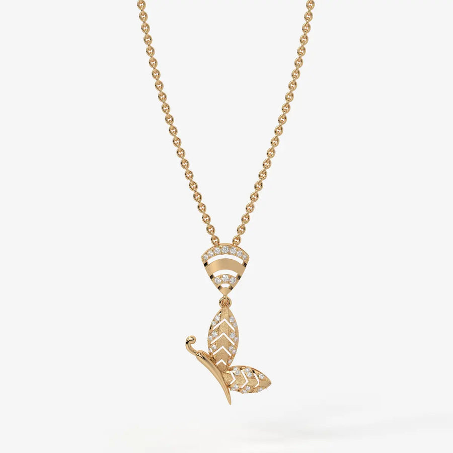 Crystal Butterfly Drop Pendant