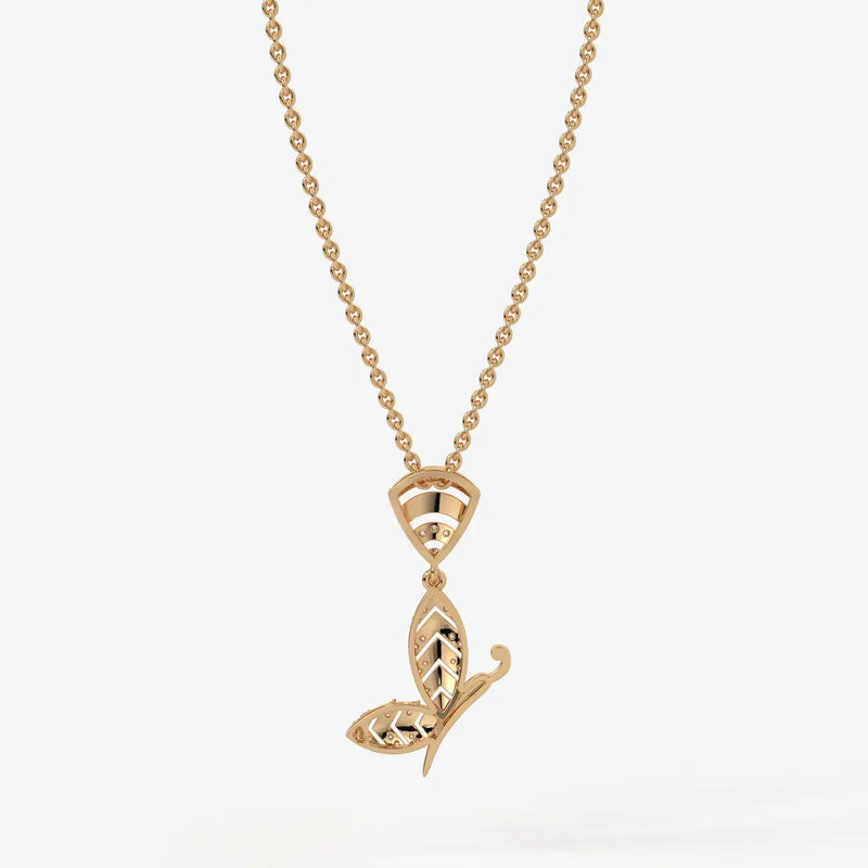 Crystal Butterfly Drop Pendant