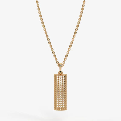 Chevron Lattice Cylinder Drop Pendant
