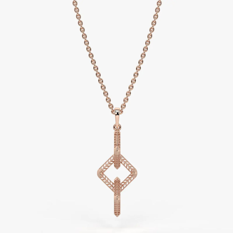 Interlinked Geometric Link Pendant