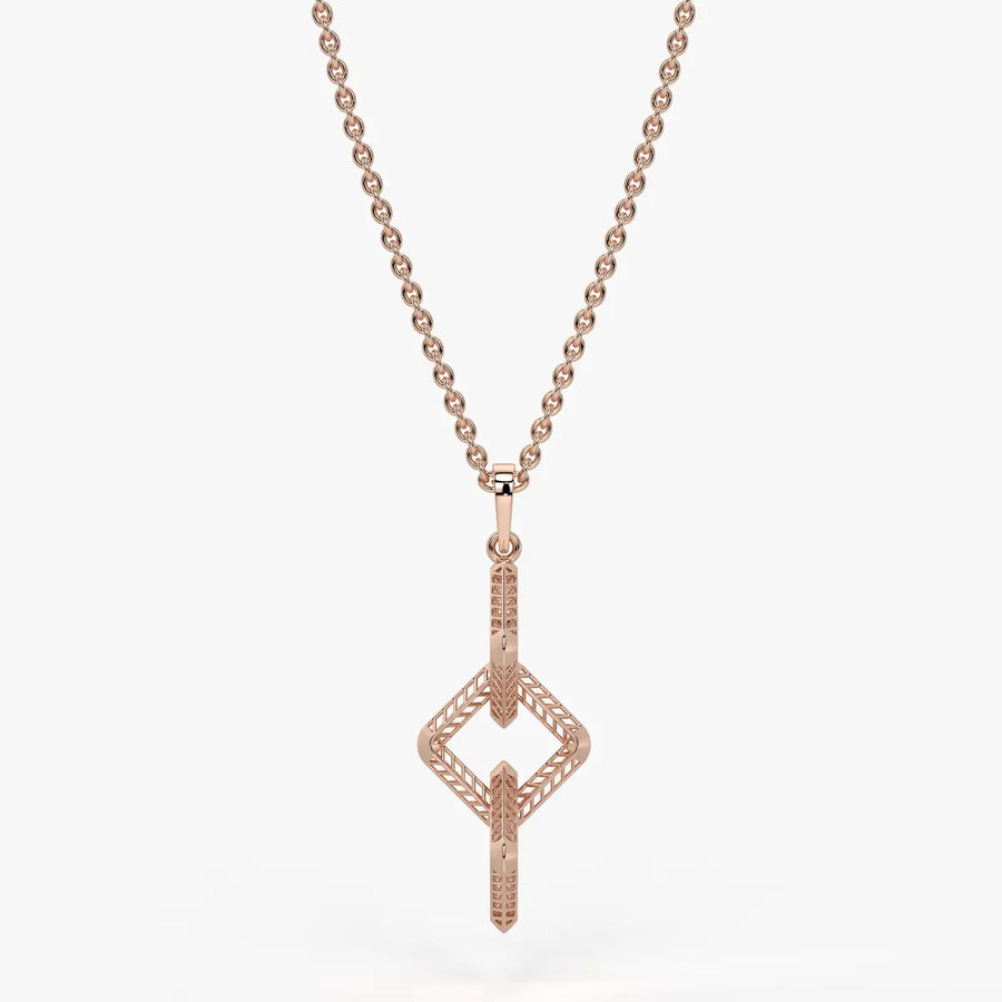 Interlinked Geometric Link Pendant